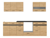Junona Line kjøkkensett - Bernstein Eik - 260 cm